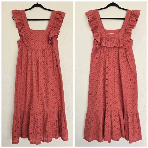 Ba&sh Eyelet Ruffle Rose Pink Dress - Picture 2 of 11